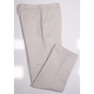 Via Veneto Beige Twill Cotton Flat Front Chino Pants 32x32